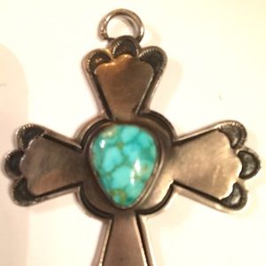 Sterling silver cross pendant . Vintage